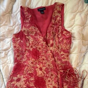 Ann Taylor Floral Wrap Dress pink floral